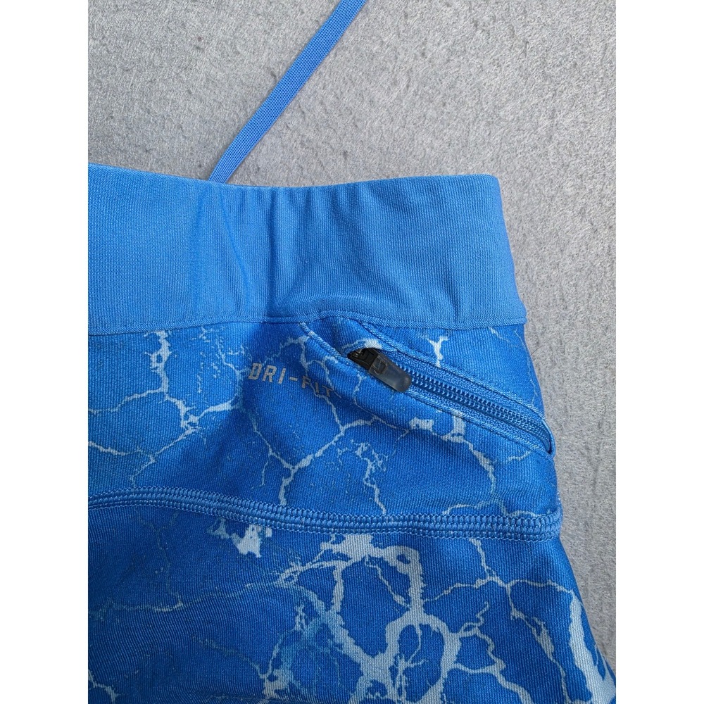 Nike Dri-Fit Just Do It Leggings Women's Small Blue Marble Print Yoga Workout - Picture 6 of 7